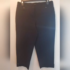 Women's Roz & Ali petite black pants with silver details - size 6 petite